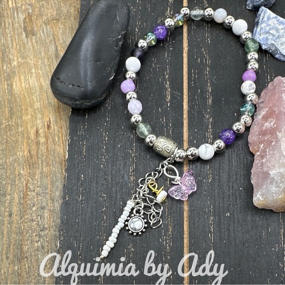 Alquimia Purple and Silver Bracelet Elegant Jewelry - Picture 1 of 5